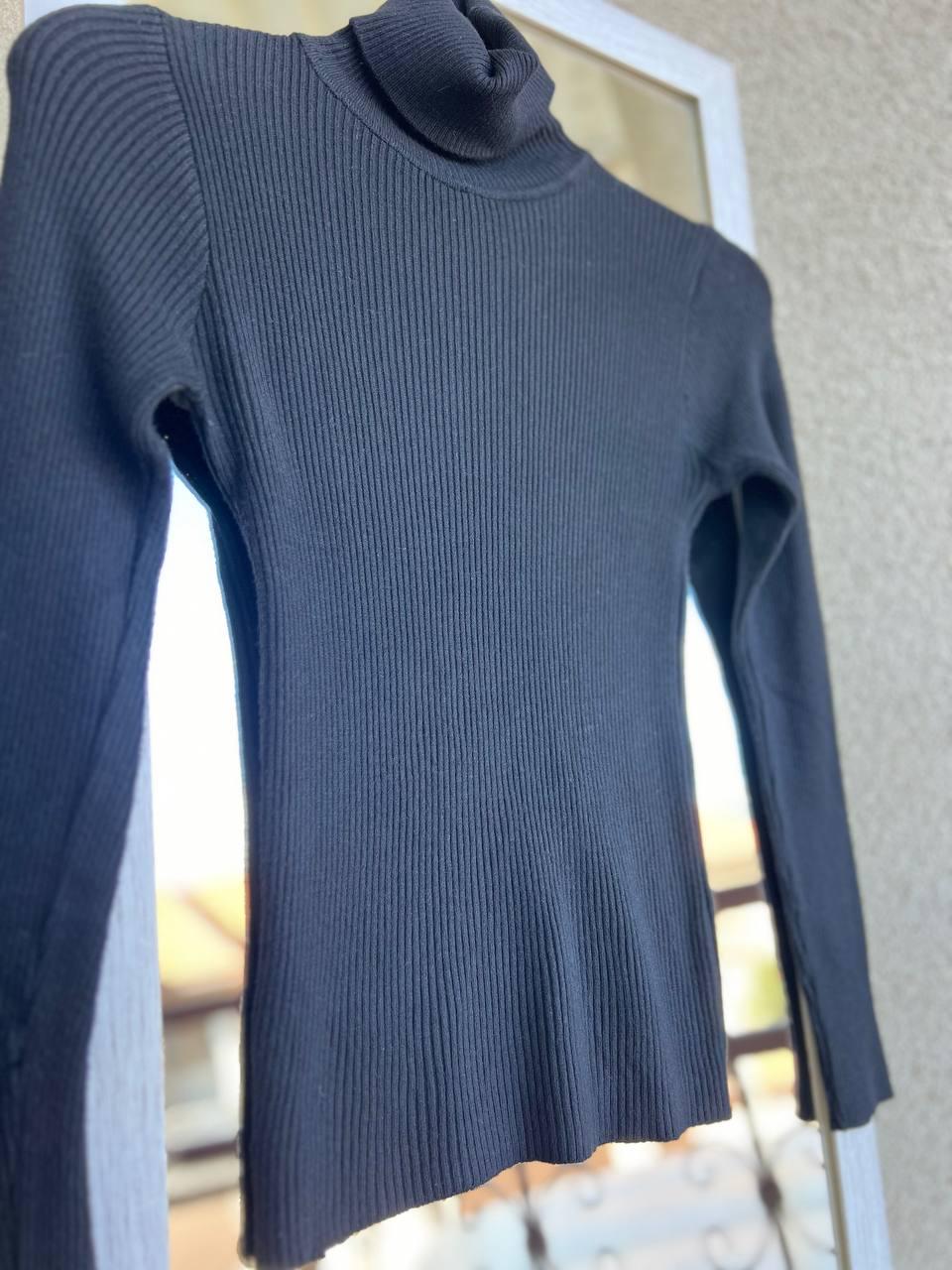 Светр жіночий A-N 920 водолазка гольф рубчик високий комір OS Чорний (2934) - фото 3