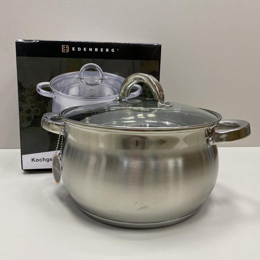 Кастрюля со стеклянной крышкой Edenberg EB-3726 из нержавеющей стали 5,1 л (2069512829) Кастрюля со стеклянной крышкой Edenberg EB-3726 из нержавеющей стали 5,1 л (2069512829)