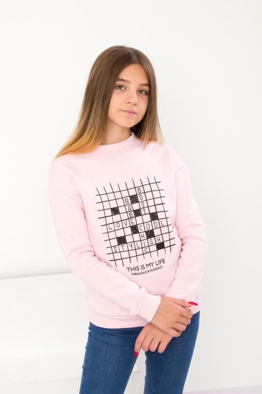 Світшот для дівчинки Носи своє підлітковий 128 см Рожевий (6234-025-33-v14)