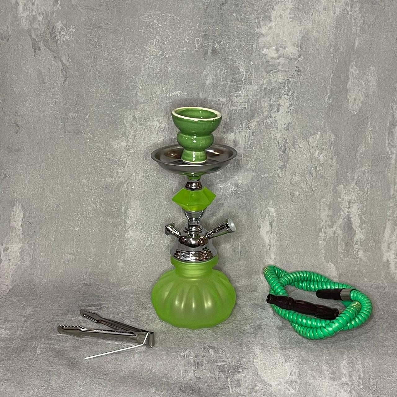 Кальян маленький на 2 трубки 4235 27 см Зеленый (227259)