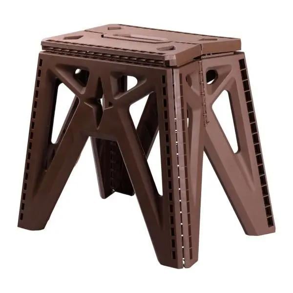 Табурет для кемпинга складной Good Idea пластиковый для отдыха на природе 38х28х33 см Коричневый (33735390)