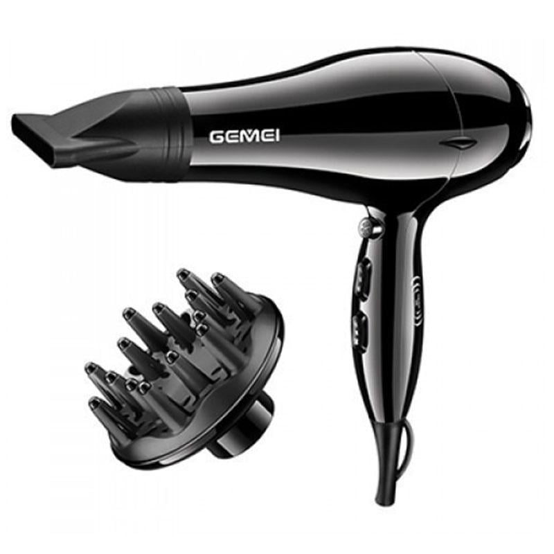 Фен для сушіння волосся Gemei GM-103 з дифузором професійний 2200 Вт Чорний (62226) Фен для сушіння волосся Gemei GM-103 з дифузором професійний 2200 Вт Чорний (62226)