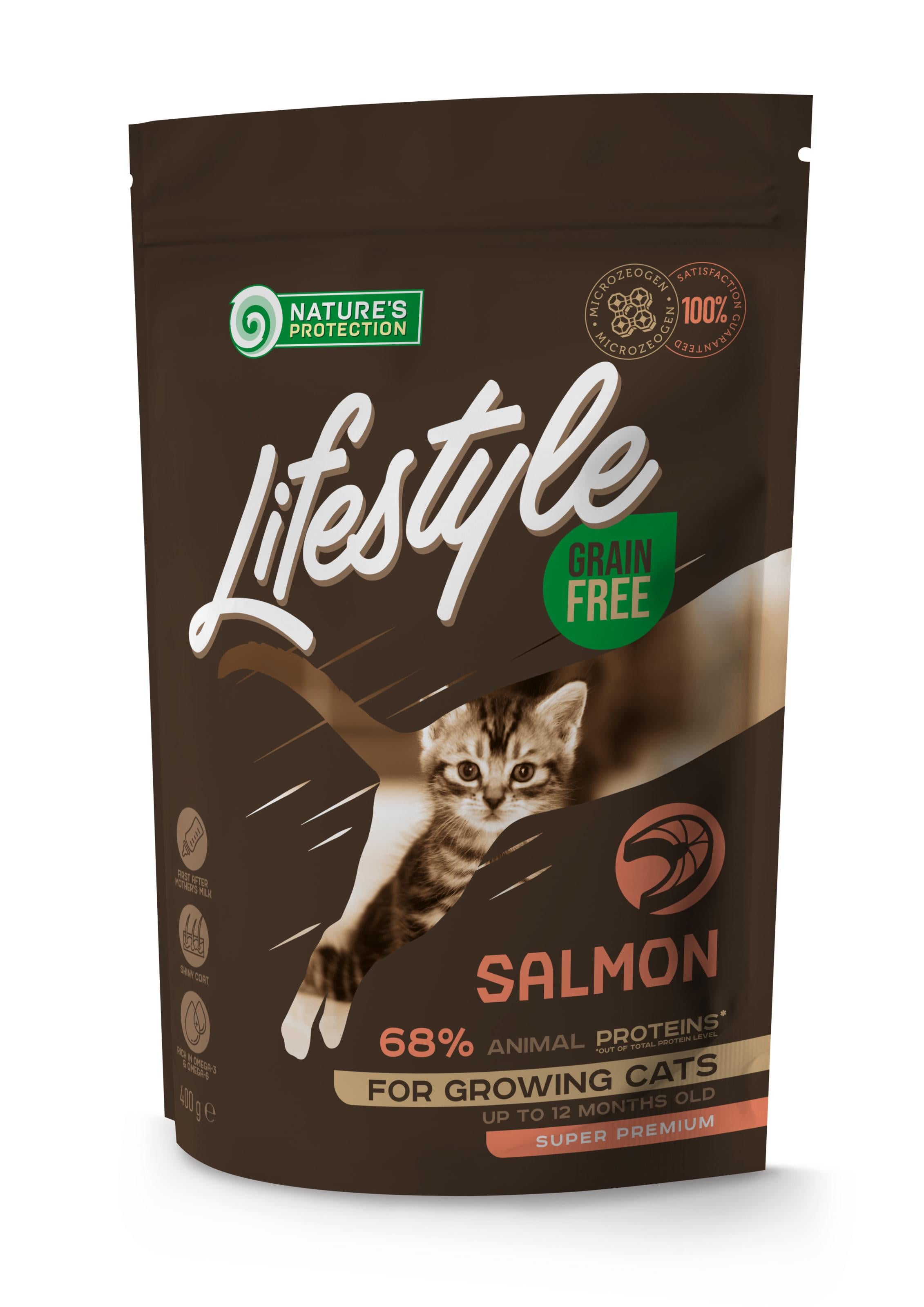 Корм сухой беззерновой для котят Nature's Protection Lifestyle Growing Salmon 400 г (NPLS45952)