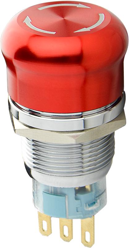 Кнопка АСКО-Укрем TY 19C-S11/1 1NO+1NC металлическая без подсветки возврат поворотом 19 мм (A0140010215)