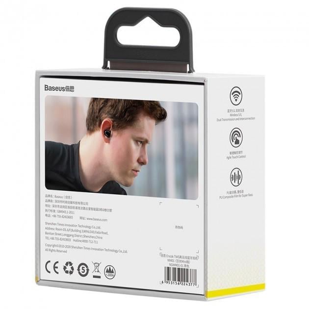 Навушники Bluetooth Baseus Encok True Wireless Earphones WM01 NGWM01-0Y Black (dc34ca5b) - фото 2