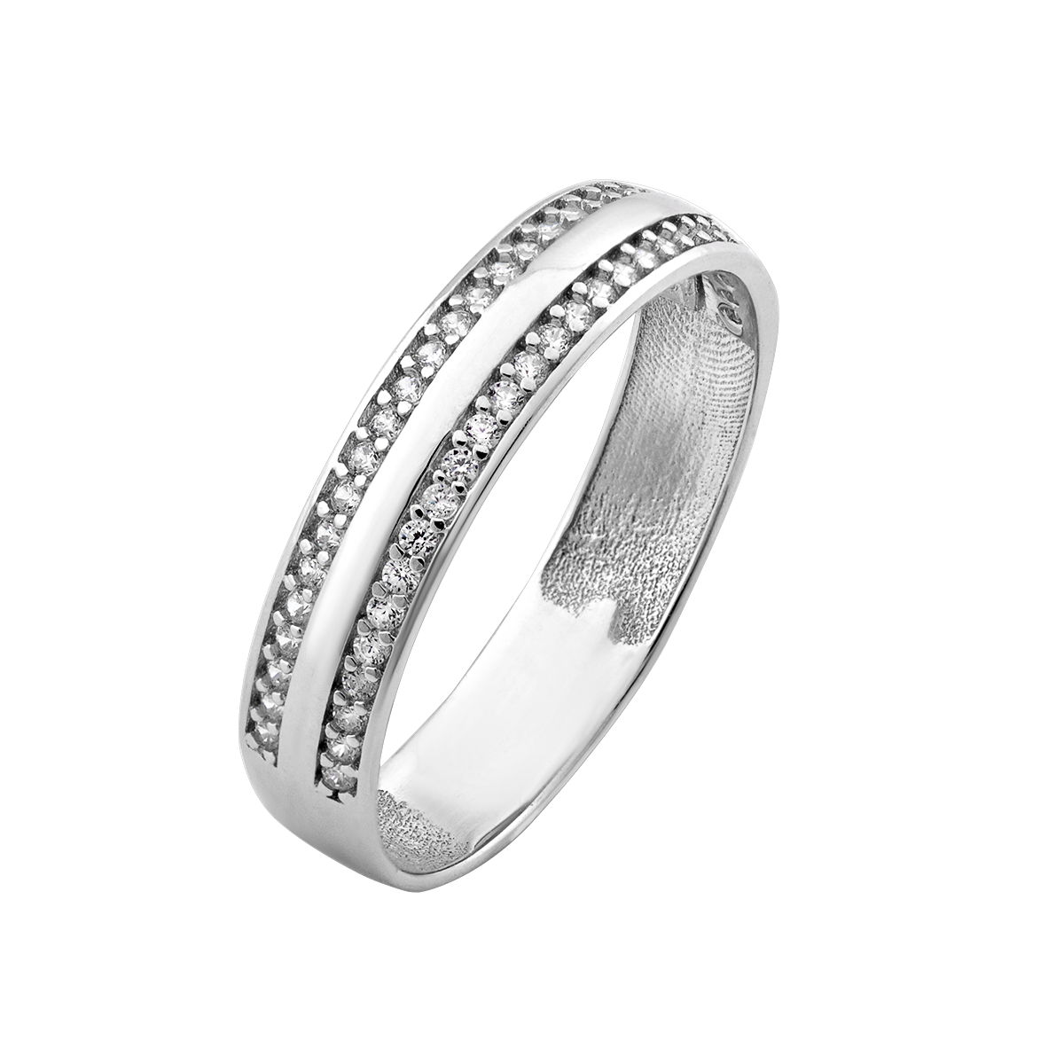 Кольцо серебряное с россыпью миниатюрных фианитов р. 18