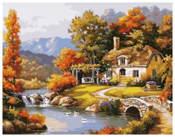 Картина по номерам Strateg У воды 40х50 см в термопакете (VA-2218-mt)