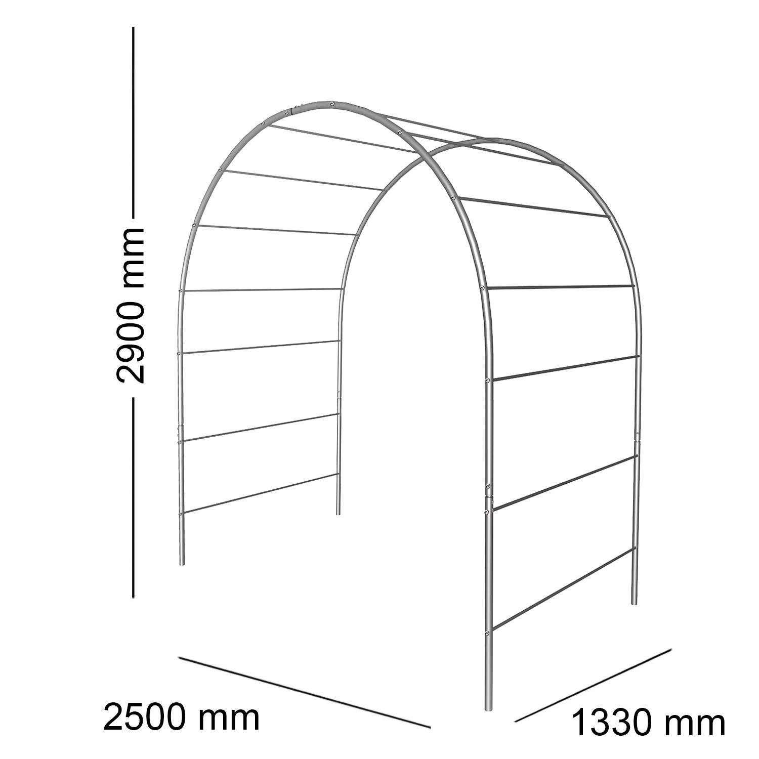 Опора для рослин арка садова 2900х2500х1330 мм d 24 мм/d 12 мм (АС-D24/D12-2900*2500*1330) - фото 2