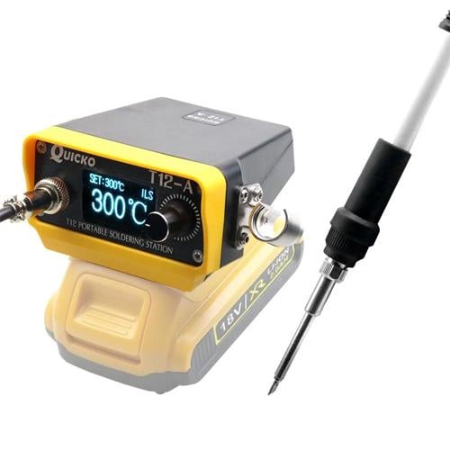 Станция паяльная портативная Quicko T12-A для аккумуляторов Dewalt 18-20 В 72 Вт OLED (1021415) Станция паяльная портативная Quicko T12-A для аккумуляторов Dewalt 18-20 В 72 Вт OLED (1021415)