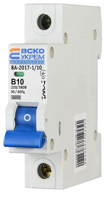 Автоматический выключатель АСКО-Укрем ВА-2017 1P 10А 6кА B (A0010170050) - фото 4