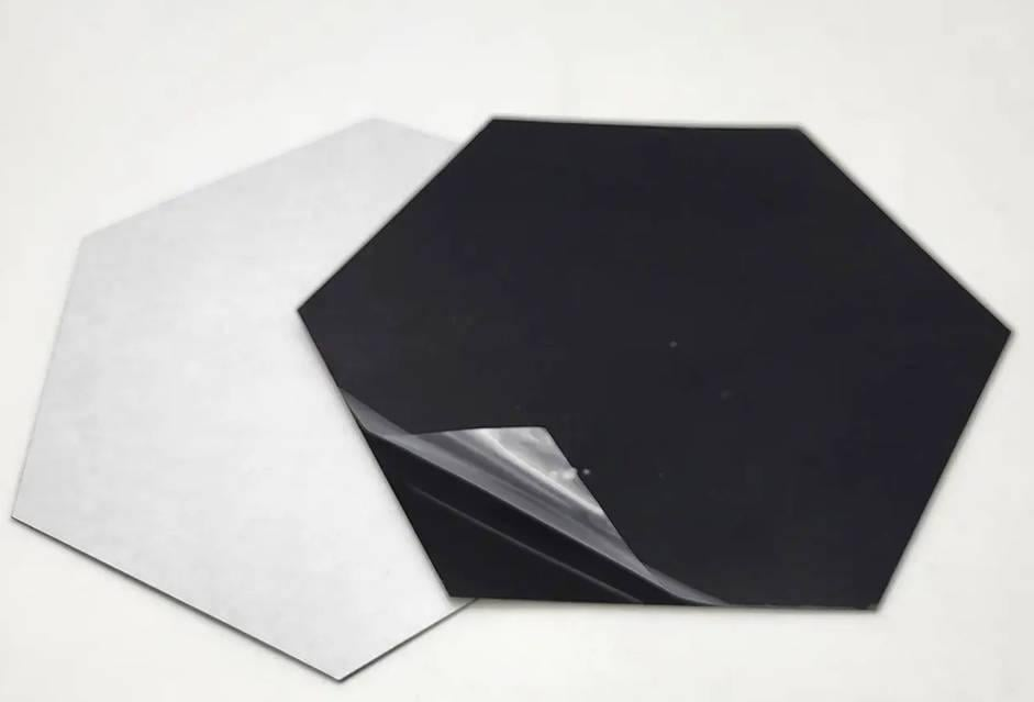 Зеркальная наклейка Соти настенная шестигранная 20х17,5 см Черный (2895)