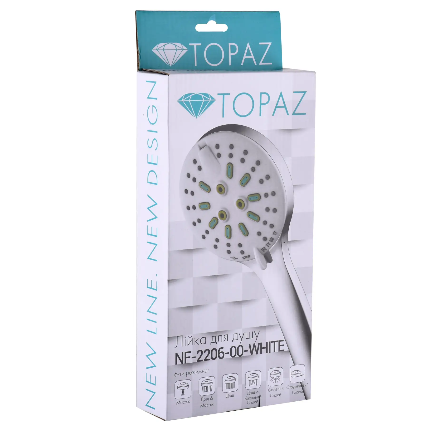 Лейка душевая TOPAZ NF 2206 00 White (GSR-000025160) - фото 3