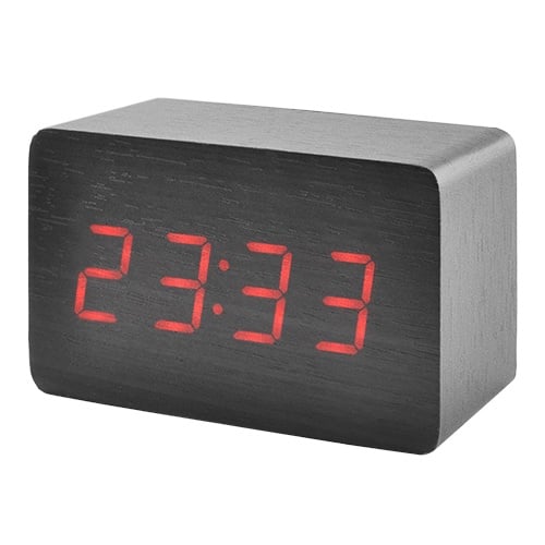 Часы настольные Wooden Clock Черный (1295 Р)