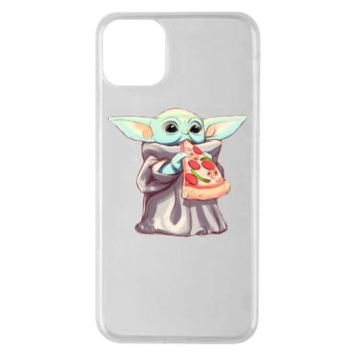 Чехол для iPhone 11 Pro Max Baby Yoda eats pizza