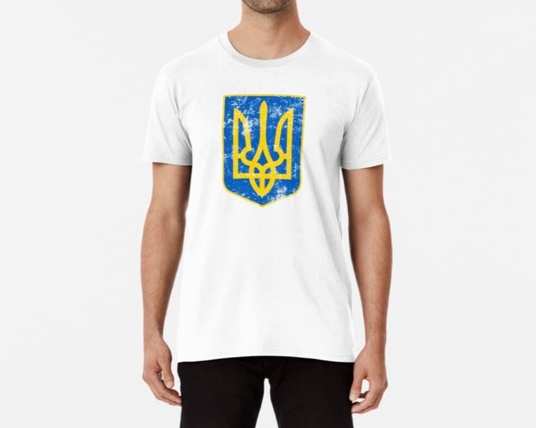 Футболка мужская патриотическая Stedman с принтом Герб Украины XXL Белый (УКР63-1689151551)