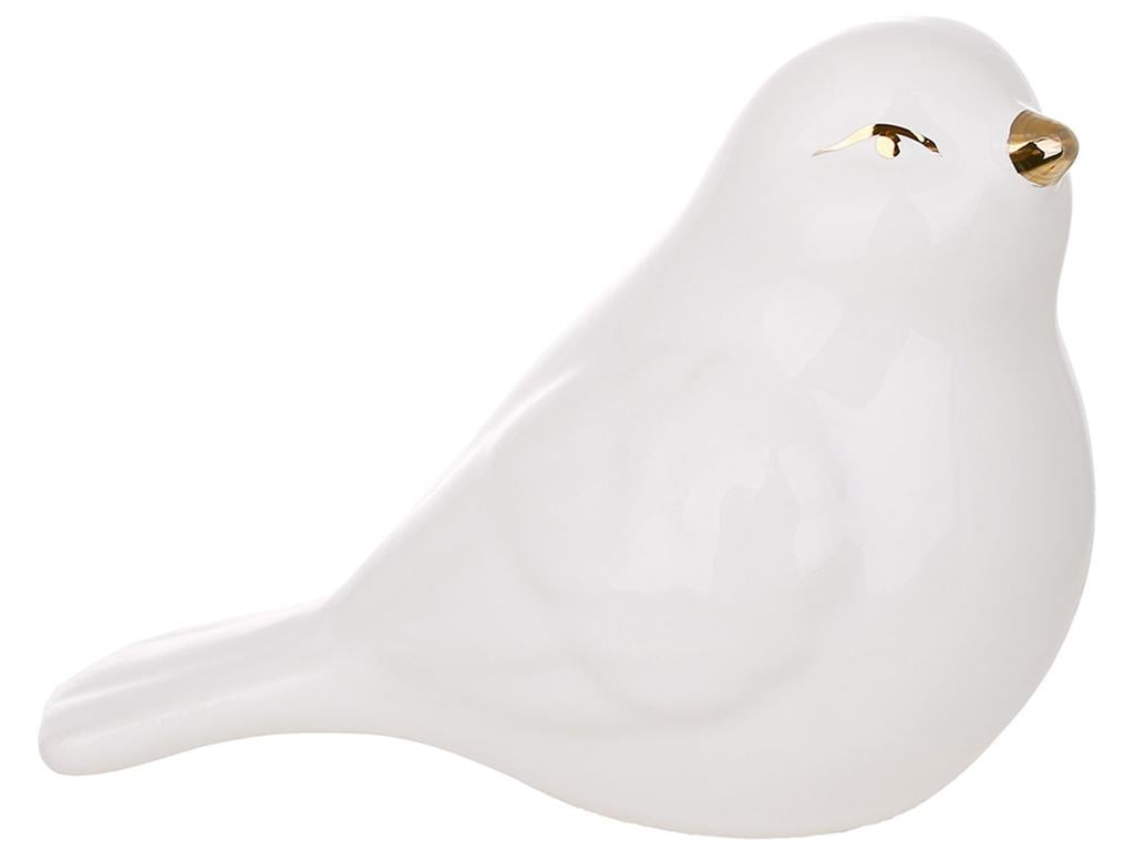 Фигурка декоративная Птичка 11х6,5х8,2 см Белый с золотом (BDI-495-497)