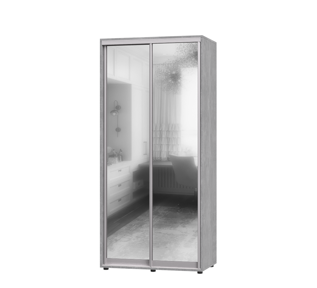 Шкаф-купе двухдверный Эверест ШК-01 100х45х220 см Бетон (06655)