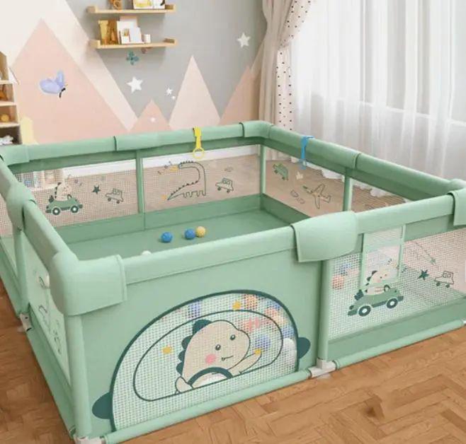 Манеж Динозавр з сіткою що дихає нековзною основою і захисною плівкою 150х180 см (opt-104171)