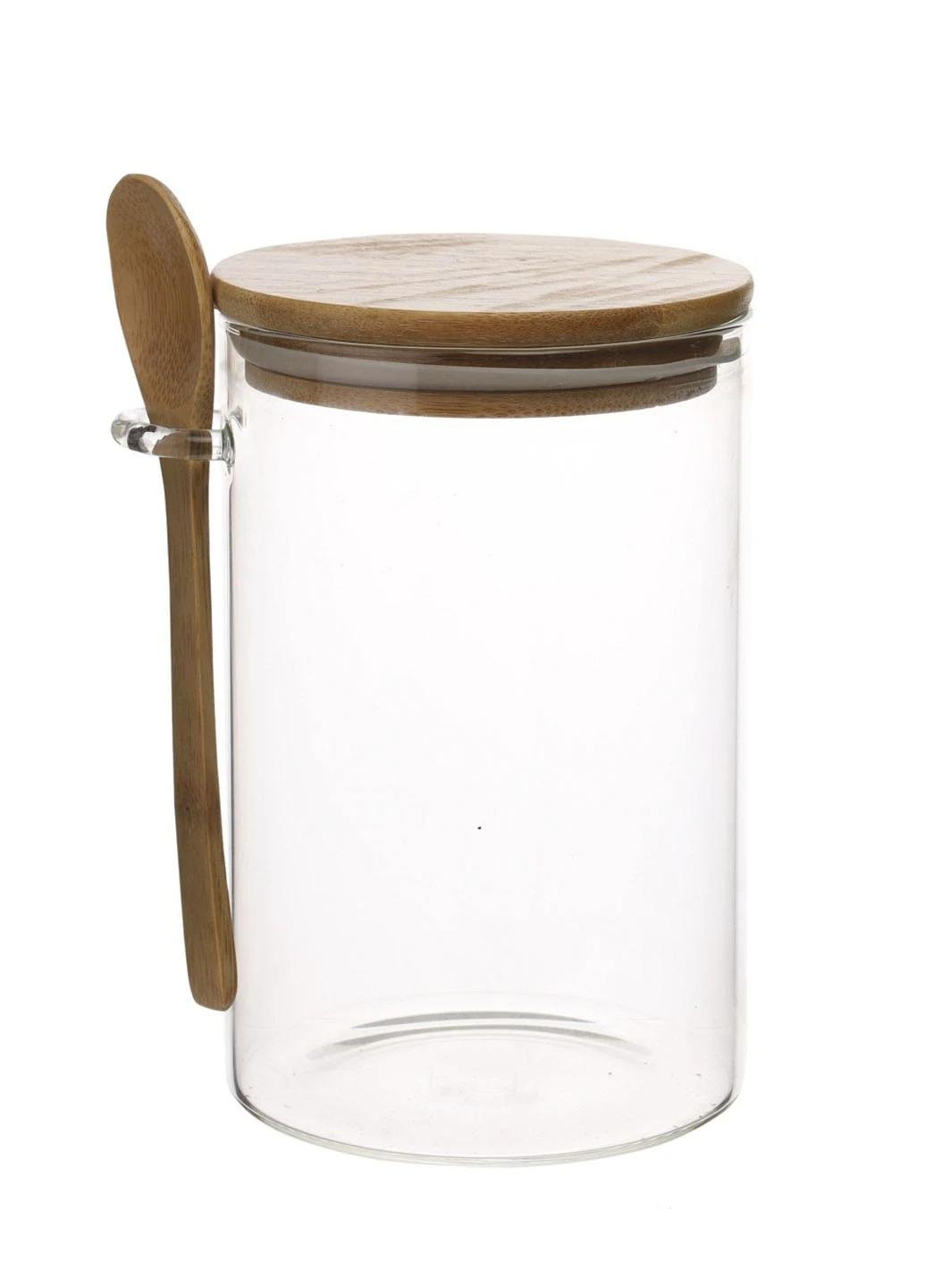 Баночка с крышкой стеклянная Idea Рациональность 15,5 см Прозрачный (1002Е)