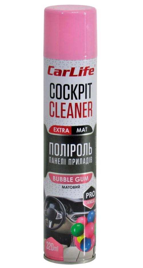 Полироль пластика CarLife Cockpit Cleaner Extra Mat Bubble Gum 320 мл (CF348)