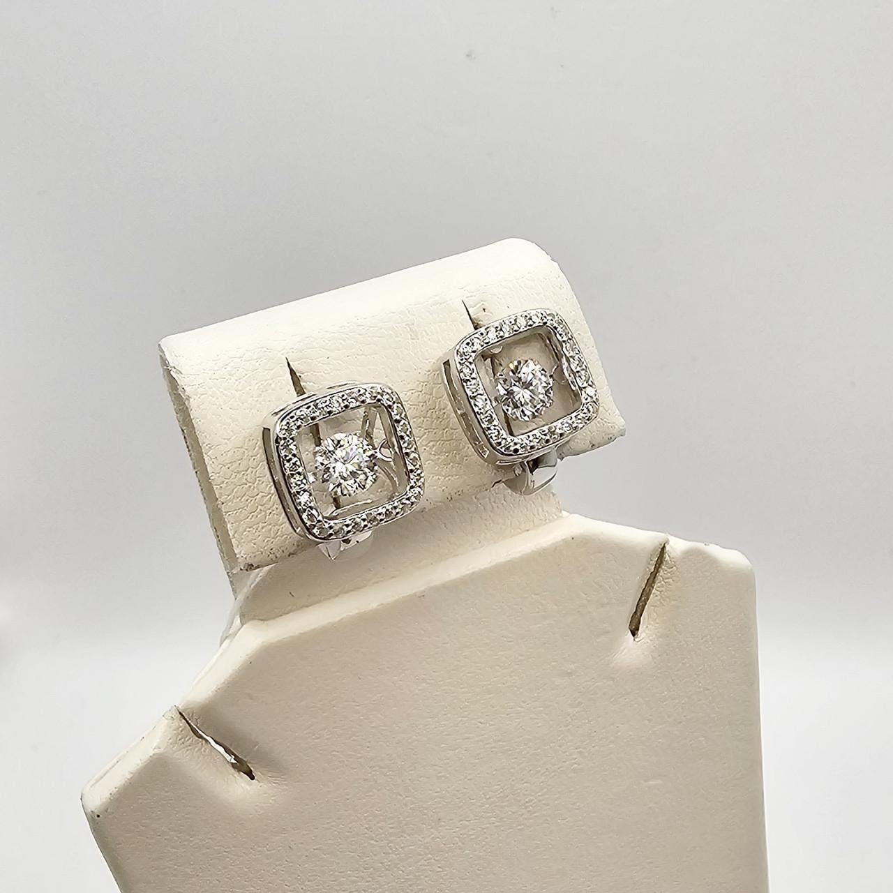 Серебряные серьги Нежность с кубическим цирконием 3,88 г (3009692600) Серебряные серьги Нежность с кубическим цирконием 3,88 г (3009692600)