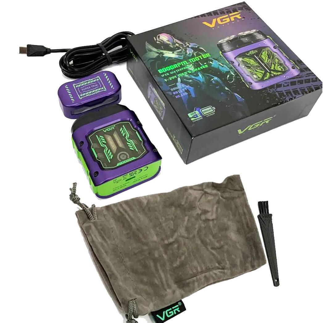 Электробритва роторная VGR V-344 8000 об/мин IPX6 Фиолетовый (V-344) - фото 3