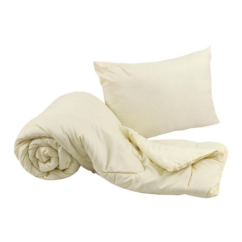 Набор одеяло с подушкой Руно силиконовое полуторное всесезонное 300 г/м2 Бежевый (22095)