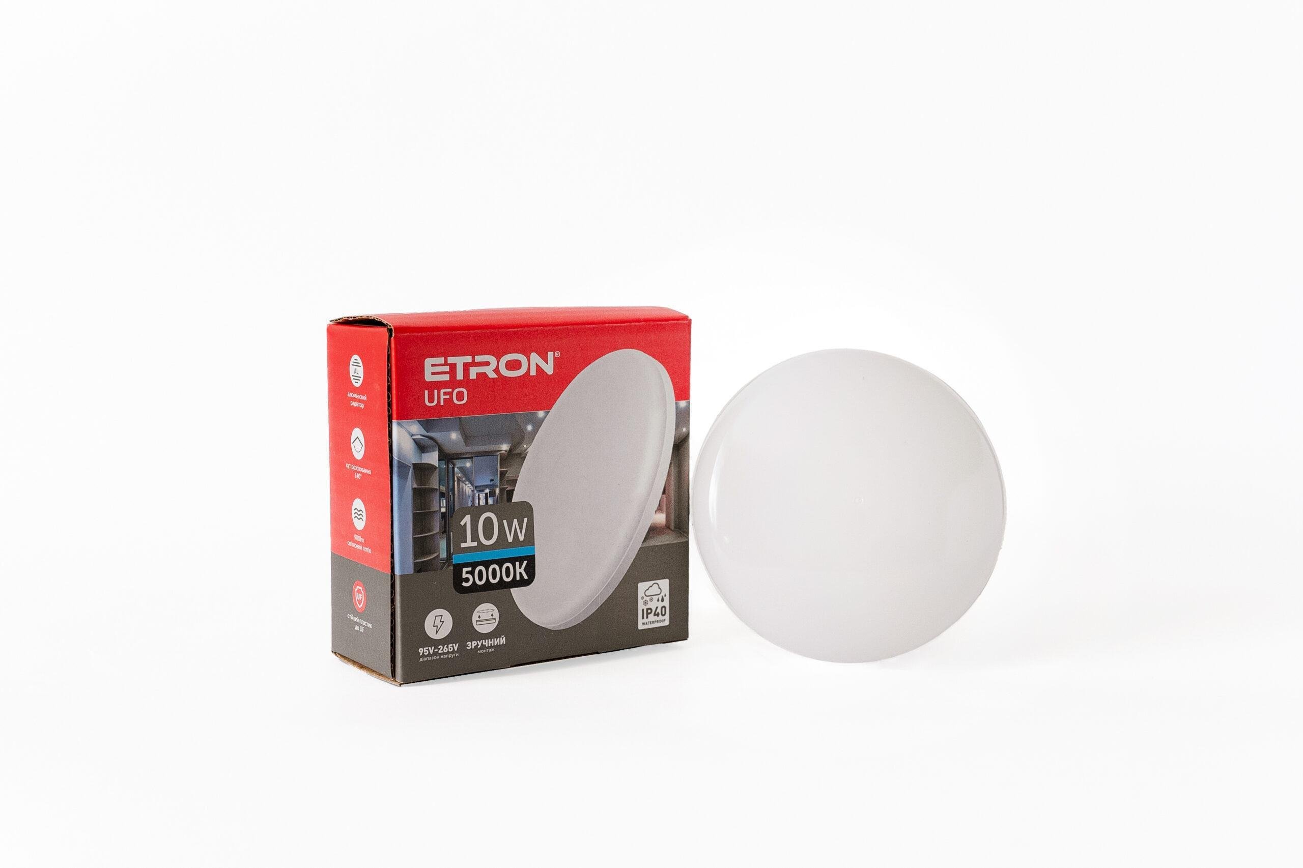 Светильник светодиодный ETRON 1-EIP-902 потолочный круглый 10W 5000К дневной свет 95-265V Белый