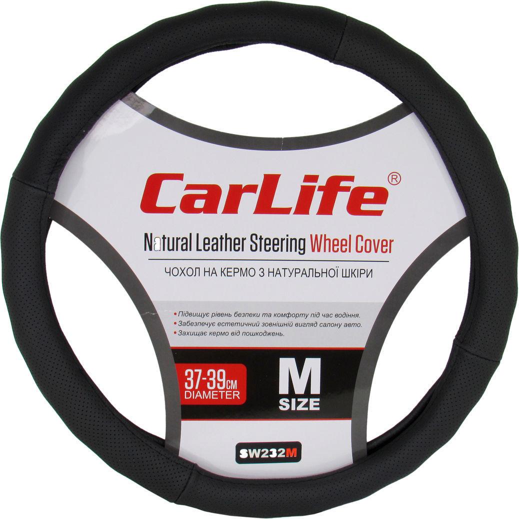 Чехол на руль CarLife M 37-39 см Черный (0391540)