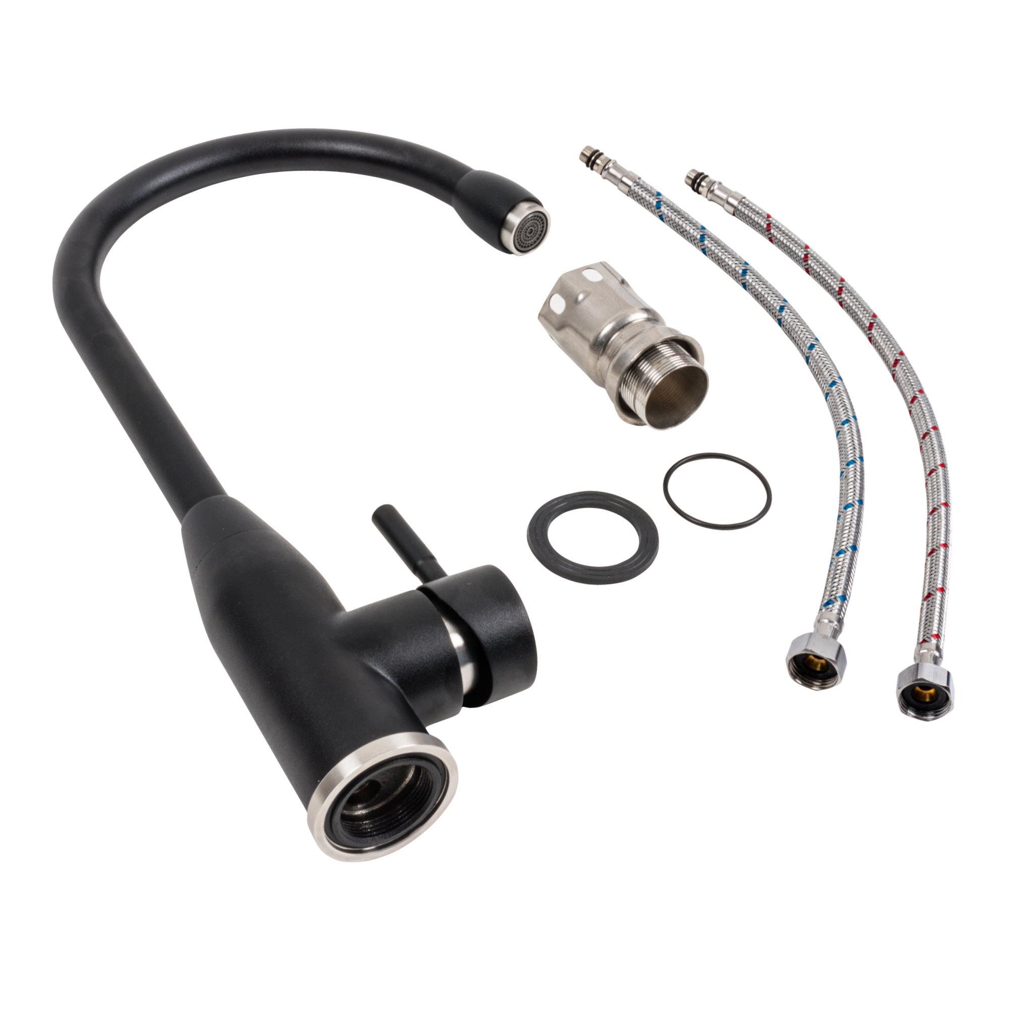 Смеситель кухонный Platinum 26 FHP 7456 матовый Черный - фото 2