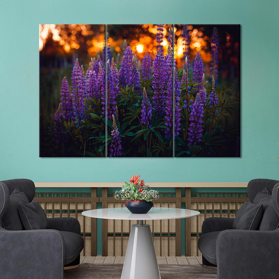 Картина цветы и растения Цветущий люпин 156x100 см (A1003-3)