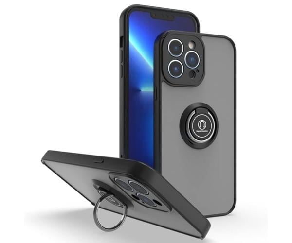 Чехол-накладка TPU Color Matte Ring для iPhone 14 Pro Max Чёрный Чехол-накладка TPU Color Matte Ring для iPhone 14 Pro Max Чёрный