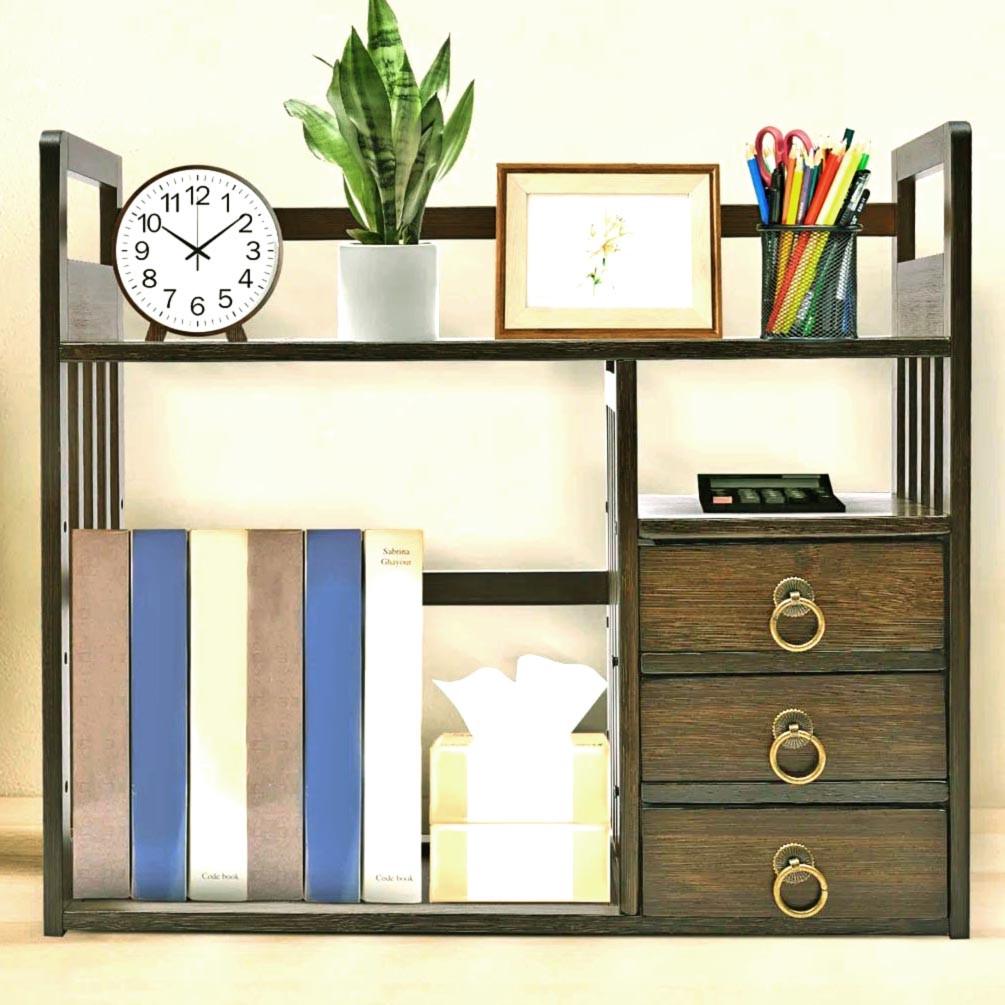 Полка книжная настольная из дерева Гериния Эспрессо (КПА-018135)