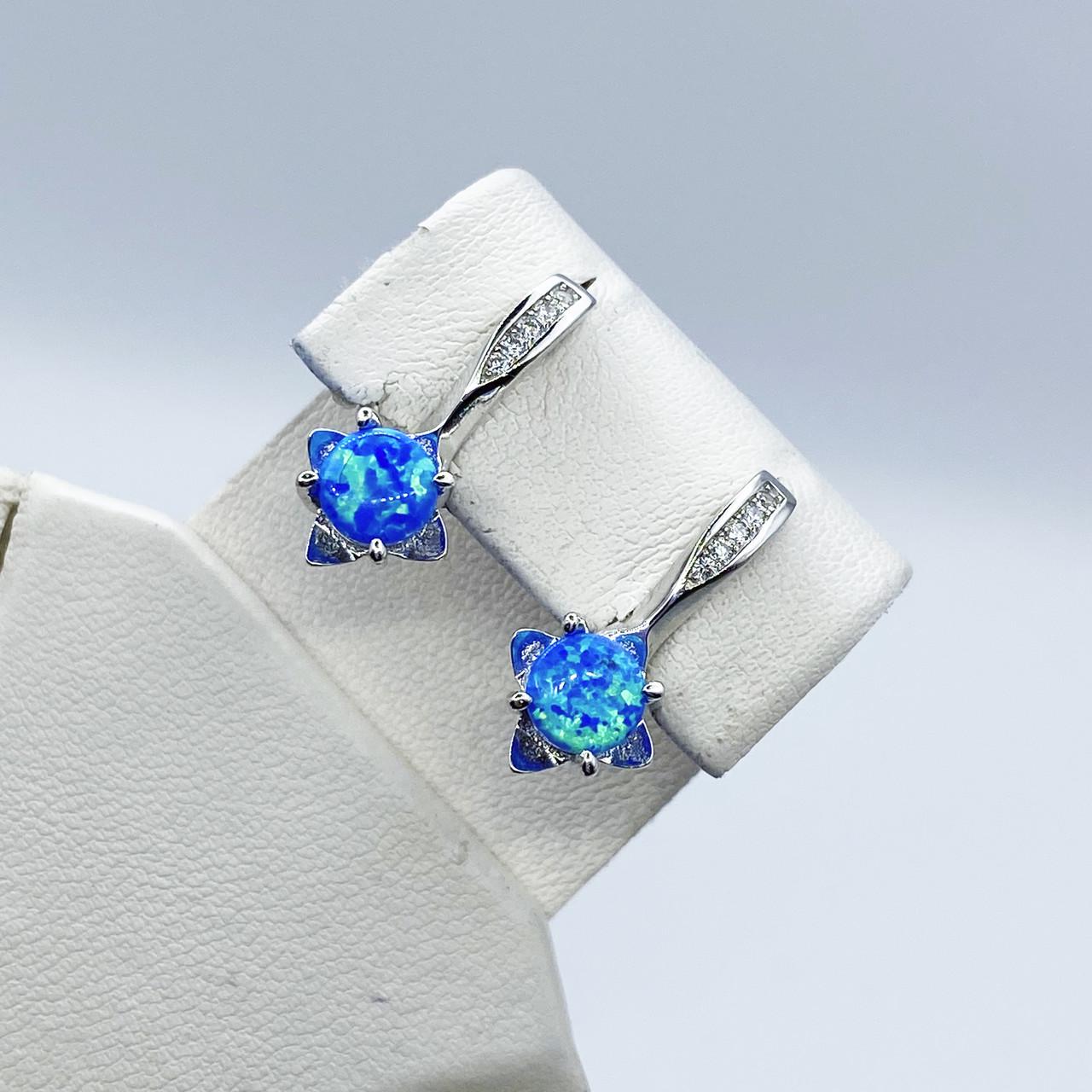 Серьги серебряные с опалом 4,15 г Синий (2226413027)