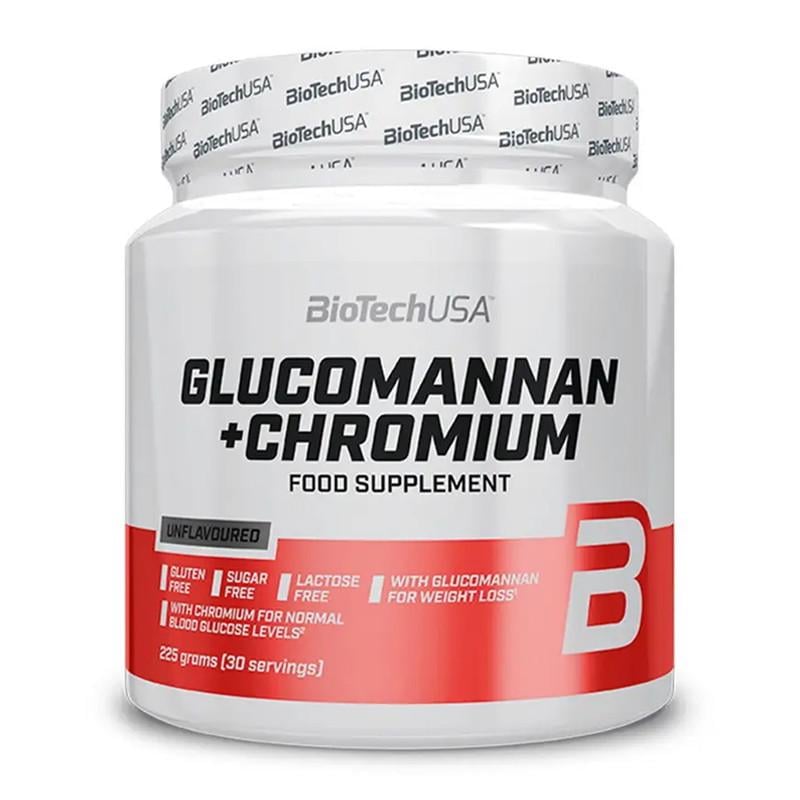 Клітковина і Глюкоманнан BioTech USA Glucomannan+Chromium 225 г (21534-01)