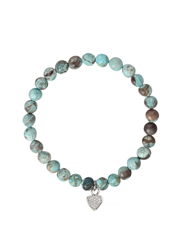 Браслет из голубой яшмы с подвеской (5191)