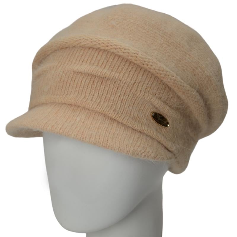 Шапка женская ангоровая Novita Диля one size Лен