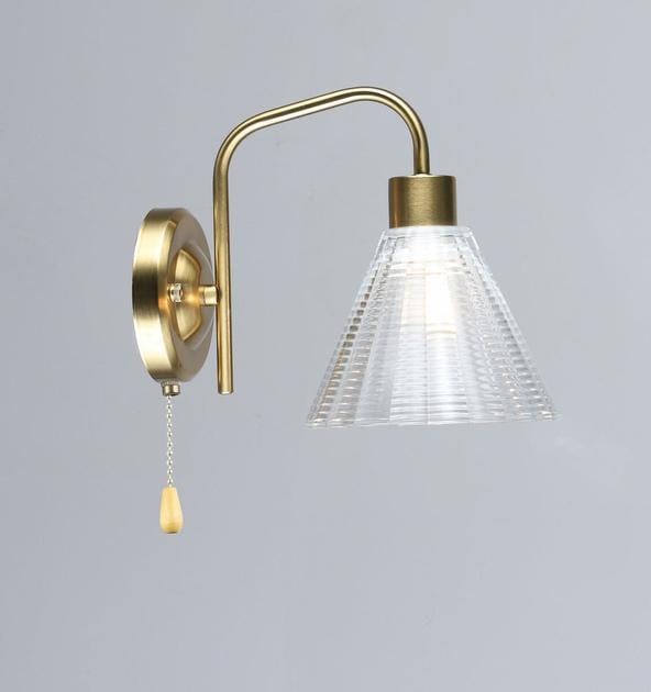 Бра настінне Valeso з прозорим плафоном одинарне Е27 IP20 B N6598/1W COP 60W Мідний (28689578)