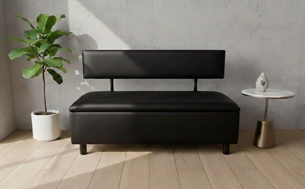 Диван в зону ожидания Сompakt Black искусственная кожа 120 см Черный Диван в зону ожидания Сompakt Black искусственная кожа 120 см Черный