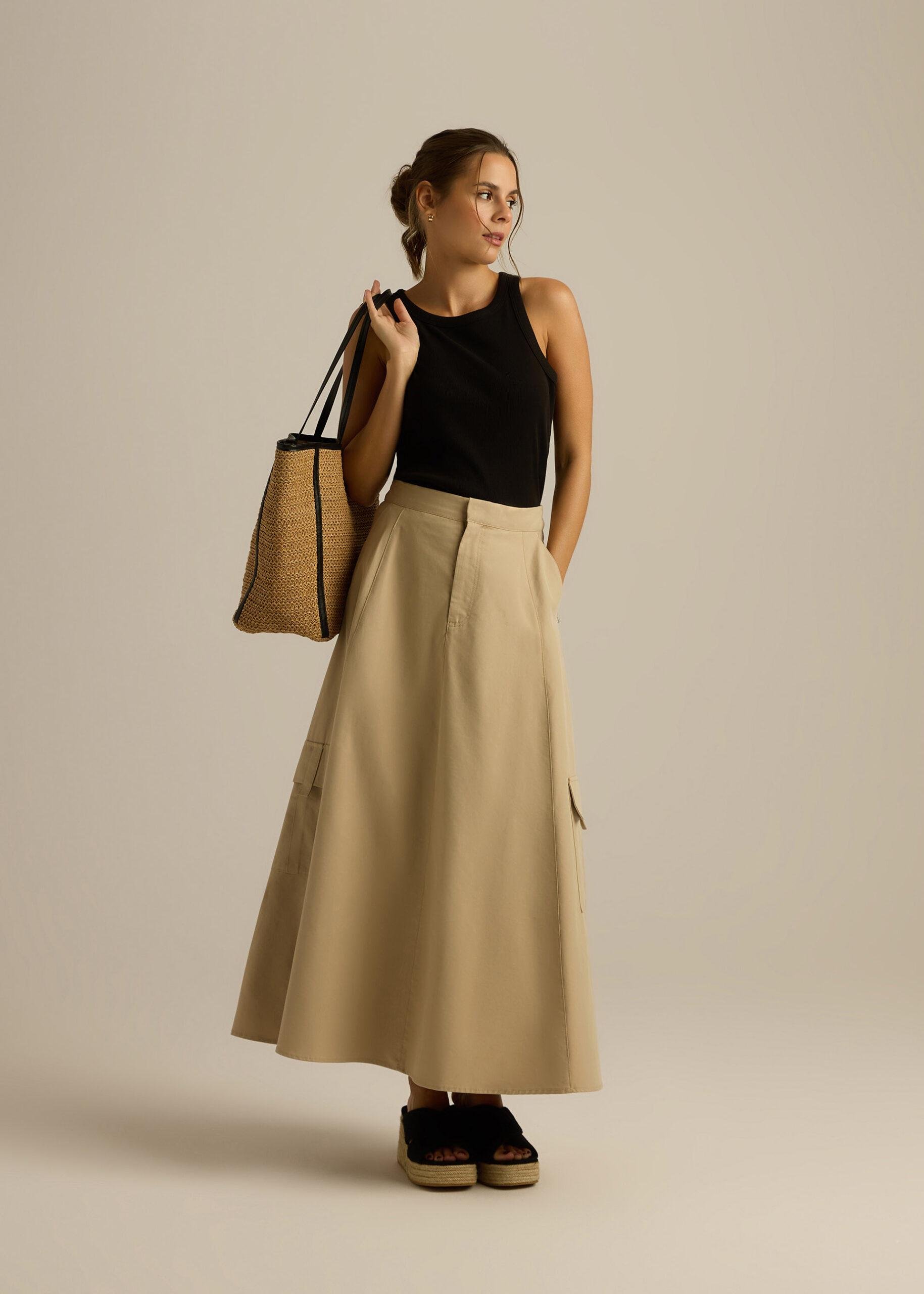 Юбка женская миди Diverse DULIA L Песочный (5905384144737)