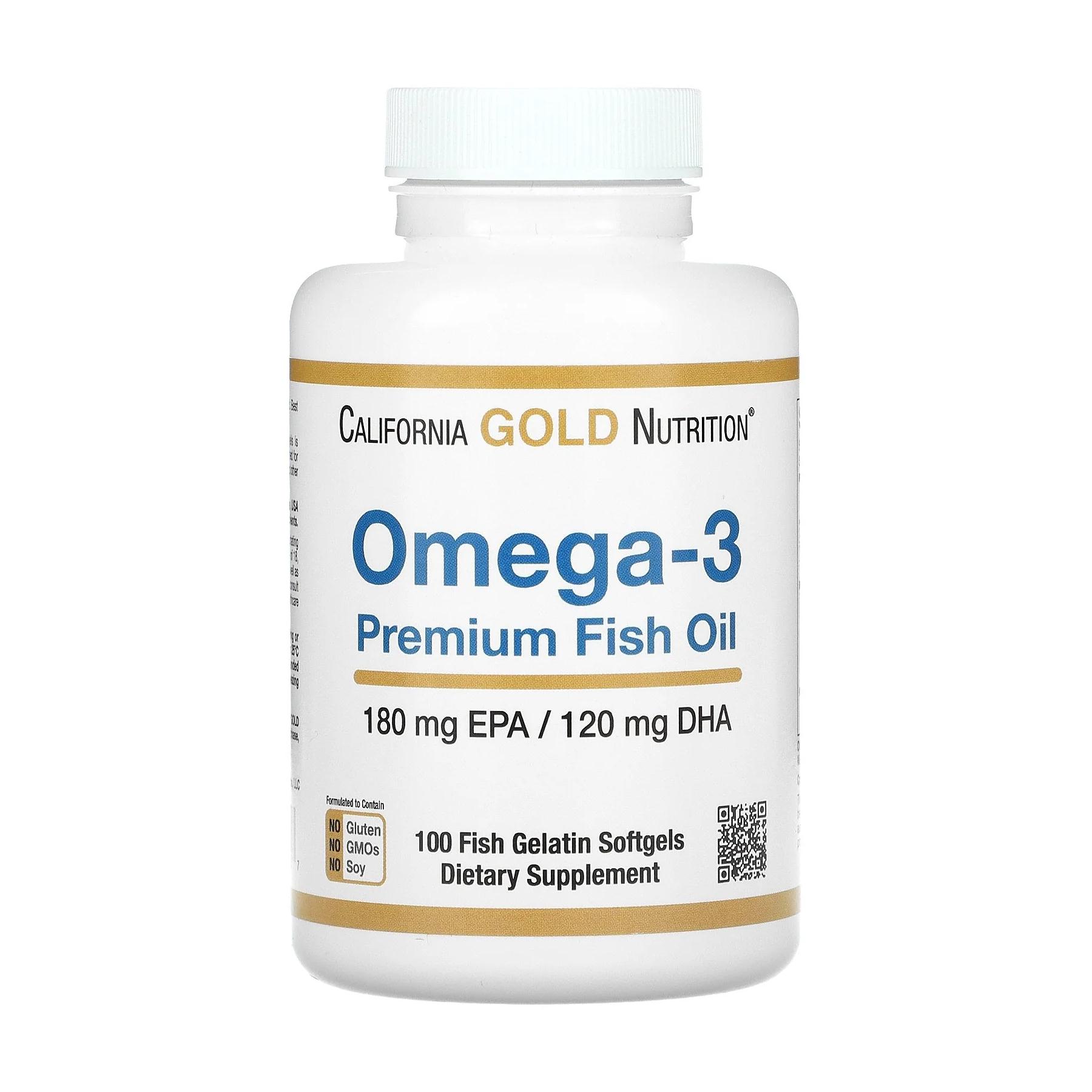 Добавка Omega-3 Premium Fish Oil 180 mg 100 softgels (2022-09-0726)