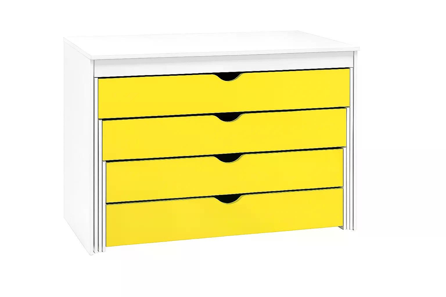 Кровать 4-х ярусная с тумбой DS-45 Желтый