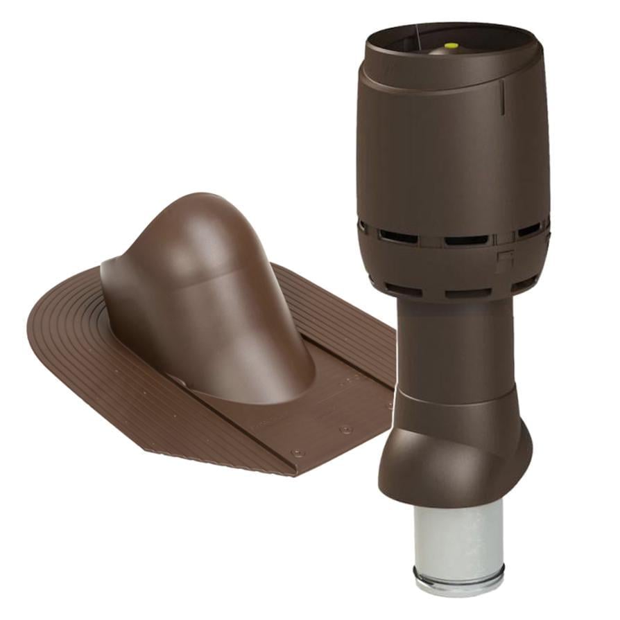 Выход вентиляционный Vilpe FLOW для битумной черепицы утепленный Ø 125 мм 700 мм 8017 Коричневый (30111271)