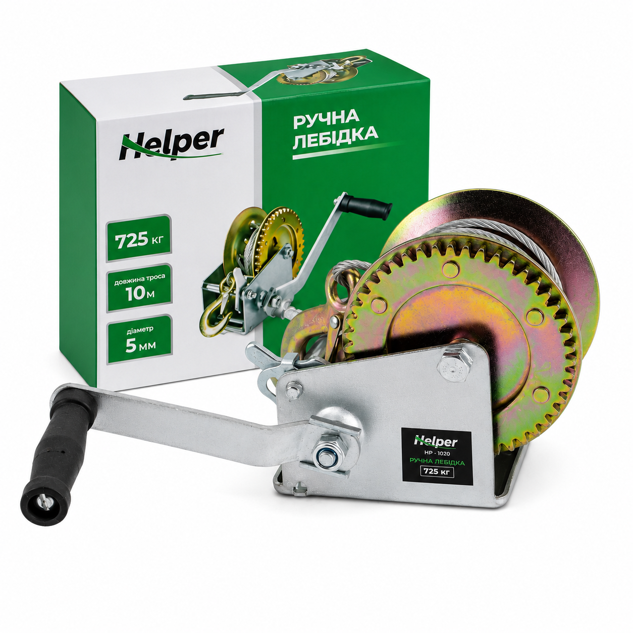 Лебідка ручна барабанна Helper HP-1020 1600LBS 725 кг