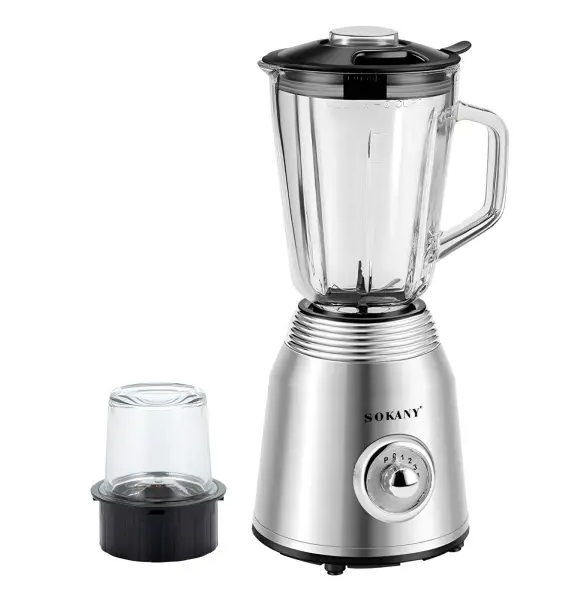 Блендер стационарный Sokany SK-186 с чашей 1,5 л Стальной