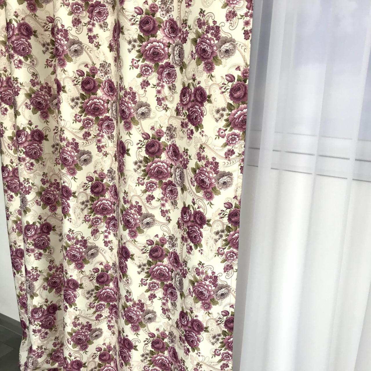 Готові штори з принтом прованс 150x270 см 2 шт. ALBO Фіолетовий - фото 2 Готові штори з принтом прованс 150x270 см 2 шт. ALBO Фіолетовий - фото 2