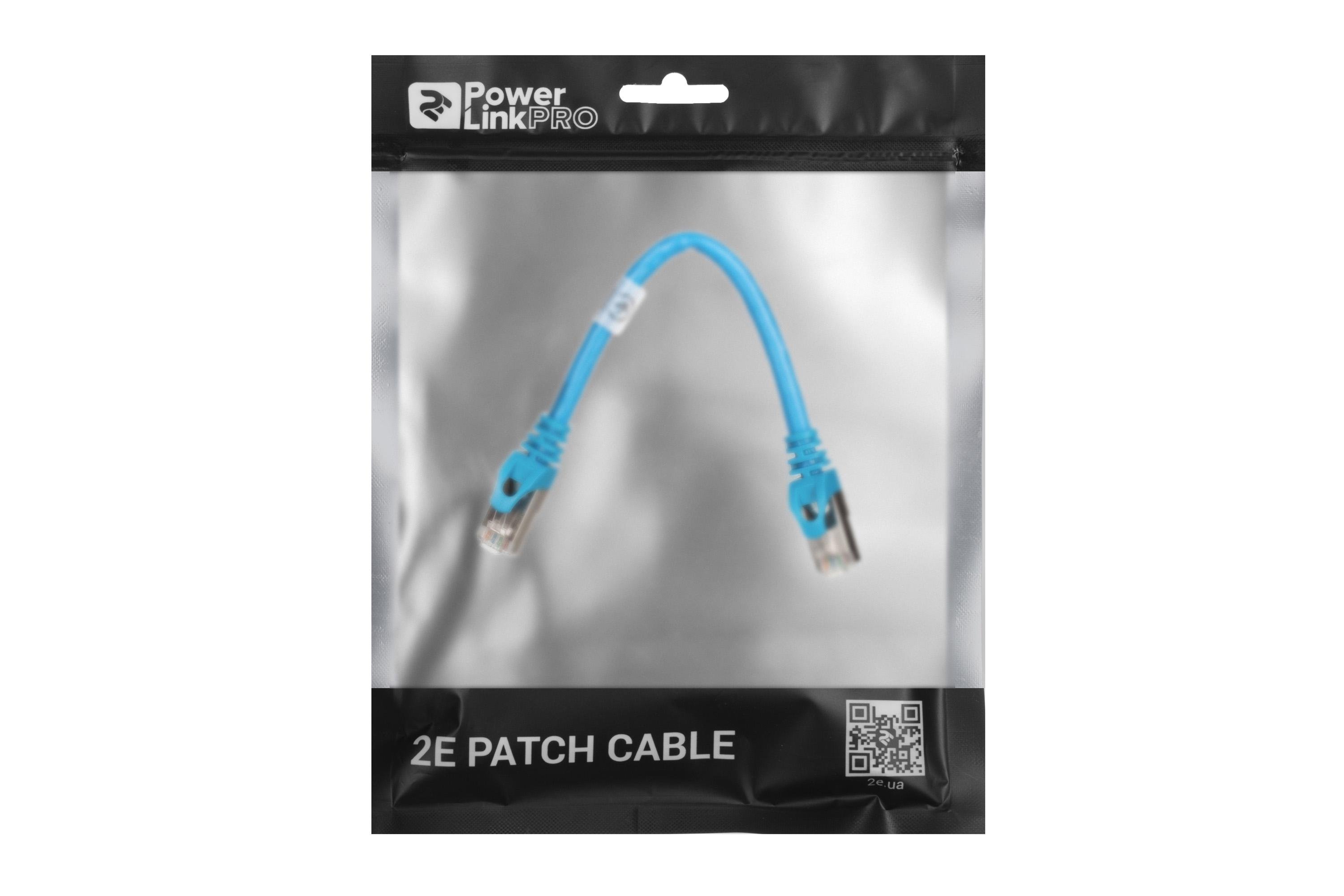 Патч-корд 2E Cat 6 27AWG 0,2 м з подвійним екрануванням S-FTP Синій (2E-PC6SFTPCOP-020BL) - фото 3