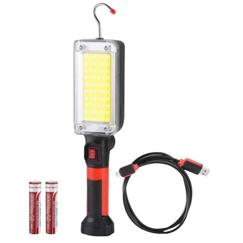 Ручний акумуляторний ліхтар Worklight ZJ-8859 з магнітним кріпленням та поворотним гачком Чорний - фото 3