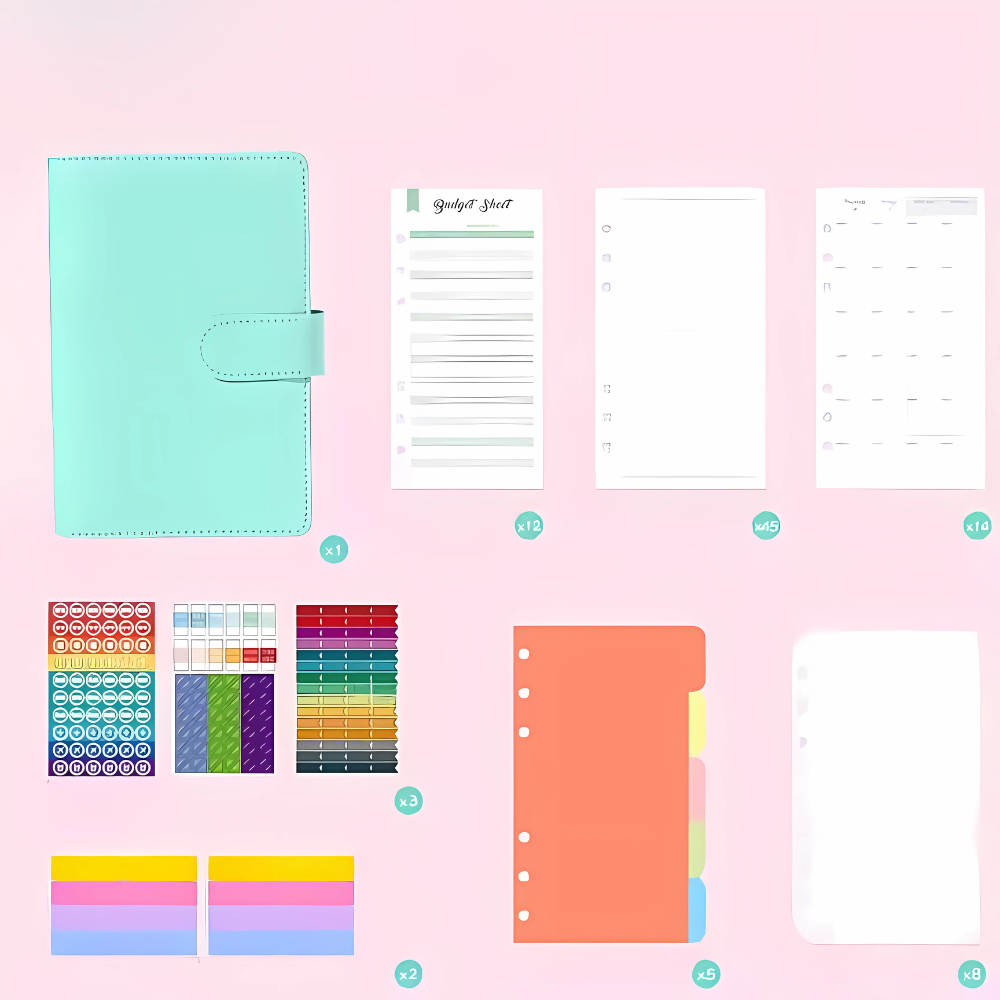 Блокнот-планер для грошей бюджету та зберігання фінансів/для ведення обліку доходу формат А6 Бірюзовий - фото 2 Блокнот-планер для грошей бюджету та зберігання фінансів/для ведення обліку доходу формат А6 Бірюзовий - фото 2