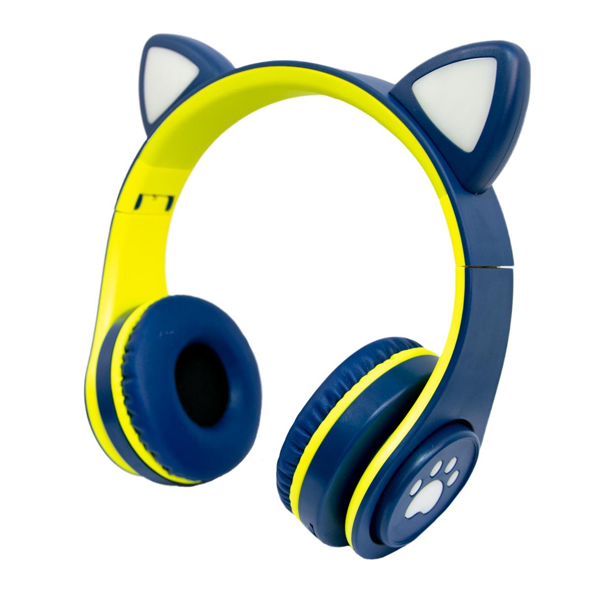 Навушники бездротові накладні CAT EAR YW-018 Bluetooth Синій (1008603-Blue)